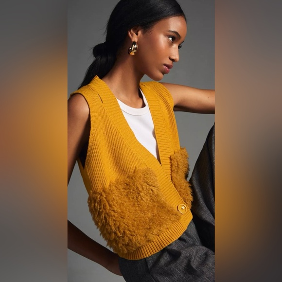 Maeve By Anthropologie Fur Pocket Vest - Picture 2 of 7